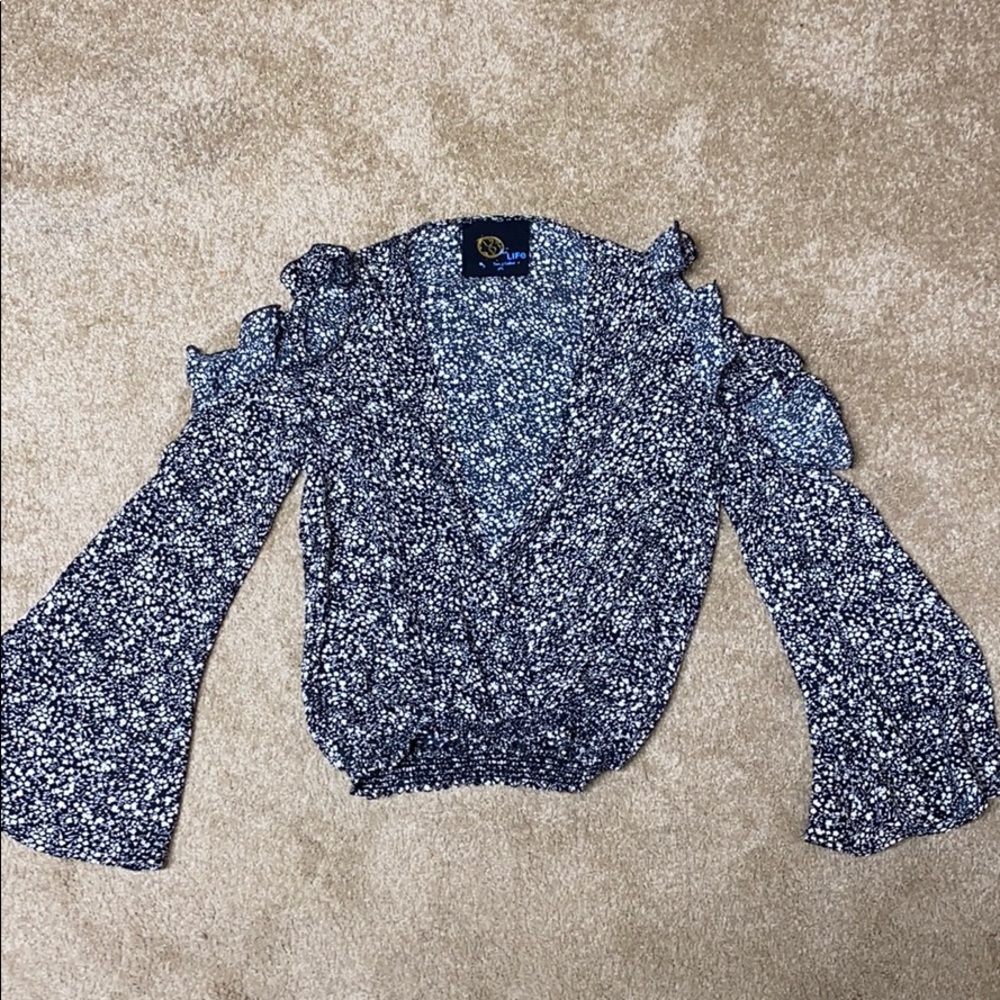 Blue life floral blouse